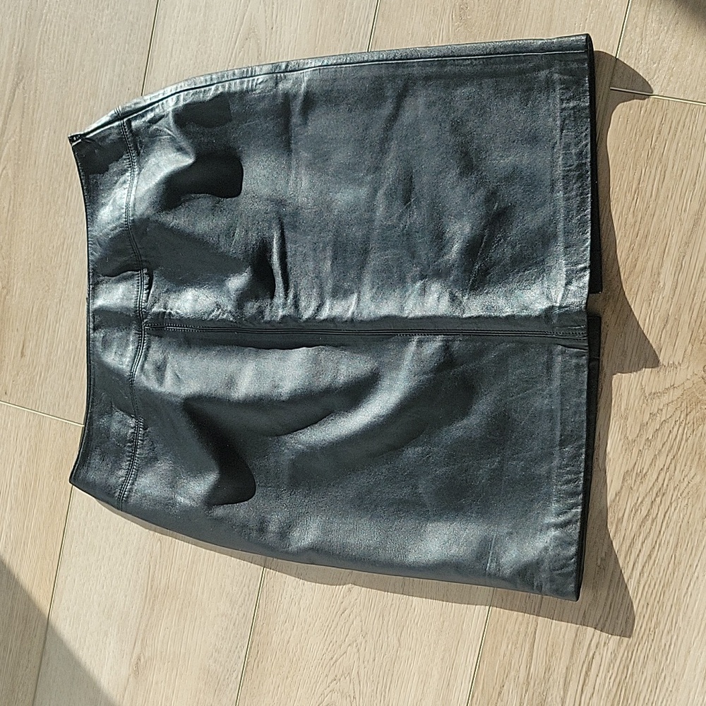 Croft & Barrow Black Leather Skirt Size 8